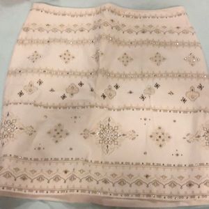 White with silver/gold embroidered skirt WHBM